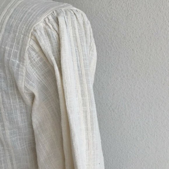 RD & Koko Wrap Top Ivory Long Sleeve Tie Waist - Picture 4 of 12